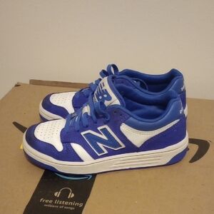 New Balance Kids Royal Blue and White Sneakers